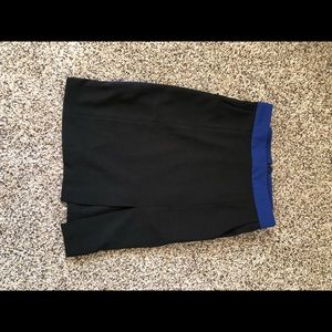 Black pencil skirt with blue accent with pockets!